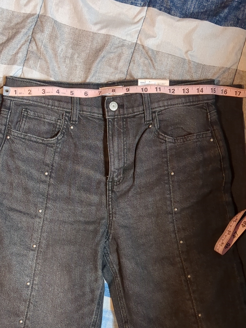 SO Girl's Black Straight Jeans with Stud Accents - Picture 12 of 16